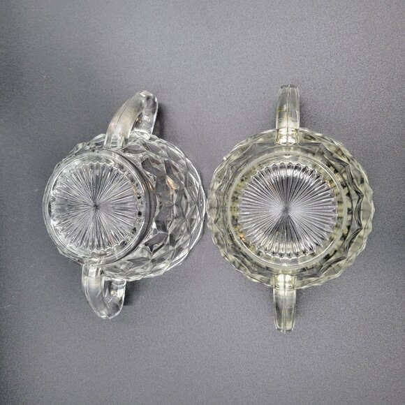 Vintage Sugar Bowls Cubist Cube Clear Glass Serving Kitchen Candy Dish Read - Picture 5 of 13